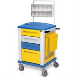 CARRELLO MULTIFUNZIONE MEDICAZIONE PICCOLO - 4 cassetti - serratura - 67x64xh.100cm