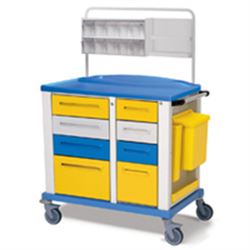 CARRELLO MEDICAZIONE MEDIO - 8 cassetti - serratura - 102x64xh.100cm