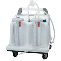 ASPIRATORE CHIRURGICO TOBI CLINIC SU ROTELLE - 230V - 2x2lt - 60lt/min