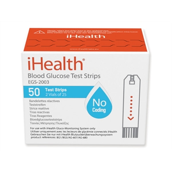 STRISCE GLICEMIA GLUCOSIO - per iHEALTH BG1 / BG5 - conf.50pz