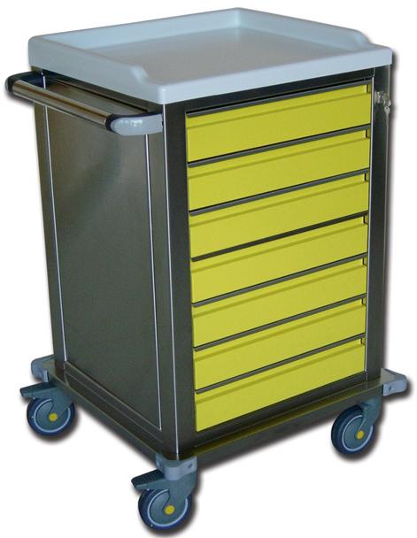 CARRELLO MODULARE Inox con 7 Cassetti