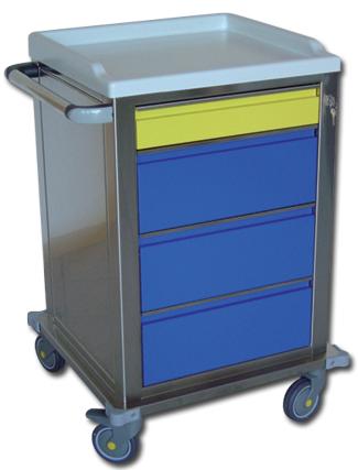 CARRELLO MODULARE Inox con 1 + 3 Cassetti