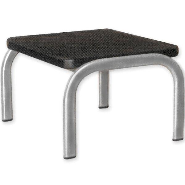 SCALETTA PREDELLINO in tubolare ovale - 1 gradino antiscivolo - 45x26xh.20cm - nero