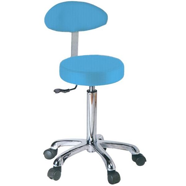 SGABELLO GIREVOLE CON SEDILE E SCHIENALE in similpelle - seduta Ø34cm - h.55-75cm - vari colori