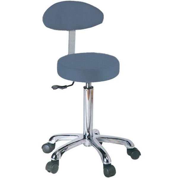 SGABELLO GIREVOLE CON SEDILE E SCHIENALE in similpelle - seduta Ø34cm - h.55-75cm - vari colori