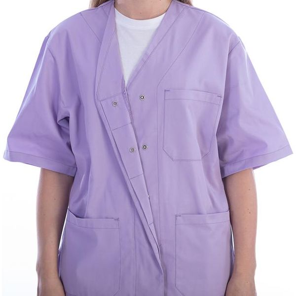 CASACCA CON BOTTONI AUTOMATICI DOTTORESSA INFERMIERA DONNA in cotone 60% - viola - varie misure