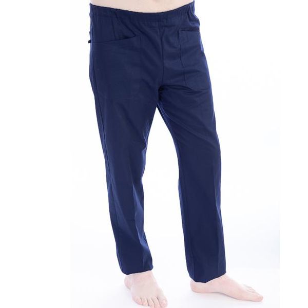 PANTALONE DOTTORE MEDICO INFERMIERE UNISEX - cotone 60% - blu - varie misure