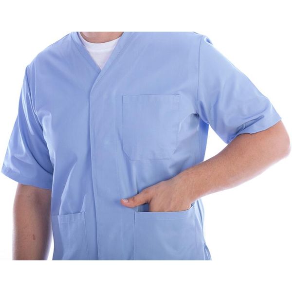 CASACCA CON BOTTONI AUTOMATICI UNISEX - cotone 60% - azzurro - varie misure