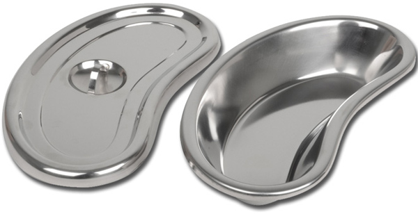 BACINELLA RENIFORME INOX - bordo alto - con coperchio - 247x122x43mm