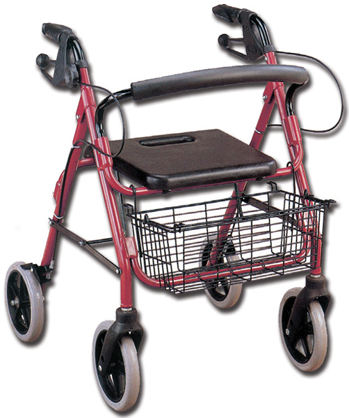 DEAMBULATORE / ROLLATOR PIEGHEVOLE 4 RUOTE CON SEDILE - SUPER LEGGERO