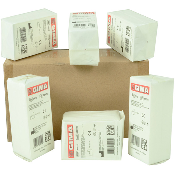 COMPRESSA GARZA IN TNT NON STERILE - 4 strati - 5x5cm - conf.1000pz (10x100pz) 