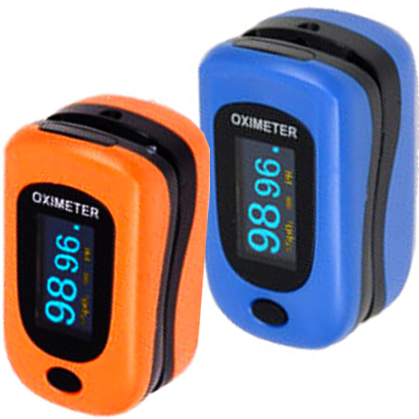 PULSOSSIMETRO SATURIMETRO DA DITO OXY 4 - allarmi sonori e visivi - blu o arancione - adulti