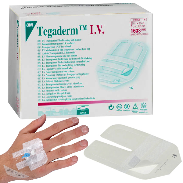  MEDICAZIONE STERILE ADESIVA TEGADERM 3M I.V. STRIPS - 7x8,5cm - conf.100pz