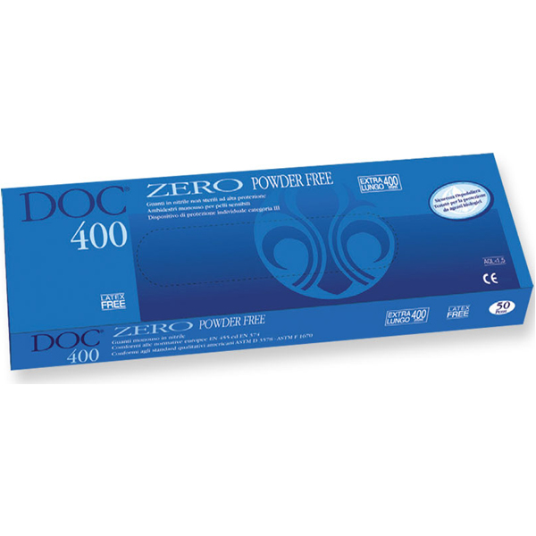 GUANTI NITRILE DOC ZERO EXTRA LUNGHI 40cm - varie misure - conf.50pz 