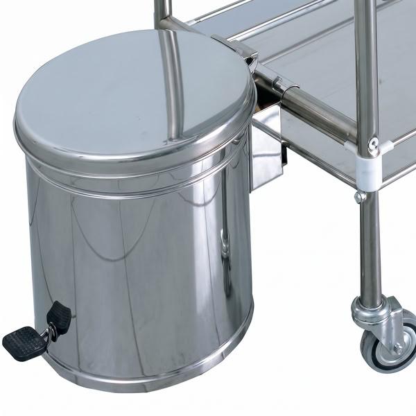 CESTINO RIFIUTI - in acciaio inox - per carrello Lancart