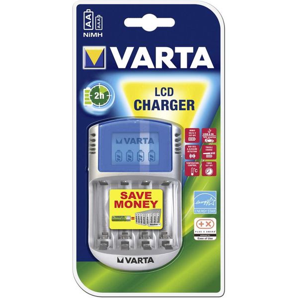 CARICABATTERIE UNIVERSALE 100/240V usb 12V - VARTA - per batterie AA e AAA con display