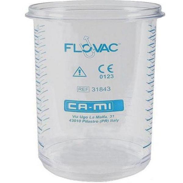 VASO FLACONE CON VALVOLA DA 1lt - autoclavabile - per sacca monouso Flovac