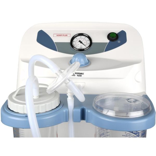 ASPIRATORE CHIRURGICO HOSPI PLUS SU CARRELLO - 230V - 2x2lt - 90lt/min