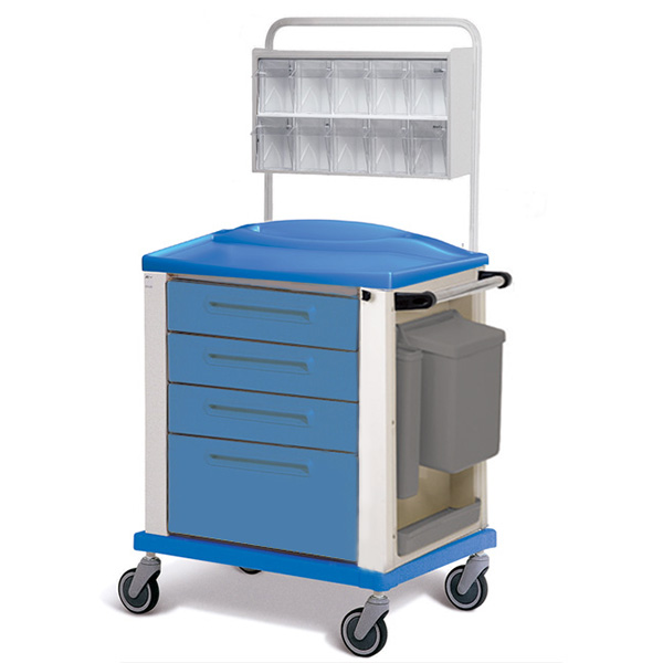 CARRELLO MEDICAZIONE - standard - 4 cassetti - blu