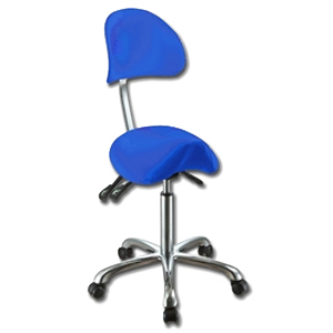  SGABELLO ERGONOMICO CON SCHIENALE - bianco, blu o nero 