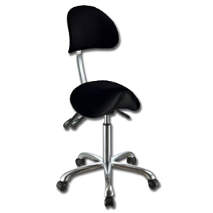  SGABELLO ERGONOMICO CON SCHIENALE - bianco, blu o nero 