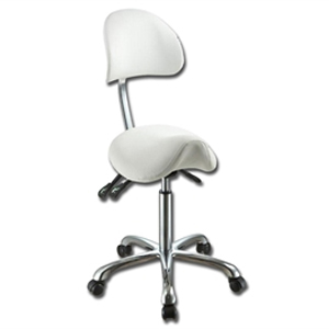  SGABELLO ERGONOMICO CON SCHIENALE - bianco, blu o nero 