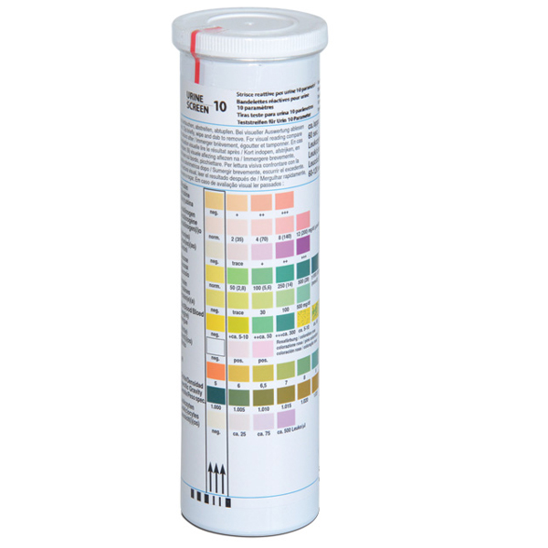 TEST ANALISI URINE / STRISCE URINE - 10 parametri - solo uso professionale - flacone conf.100pz