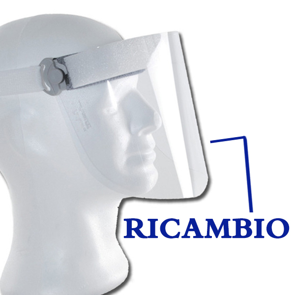 MASCHERA VISIERA SCHERMO PROTETTIVO ANTISCHIZZI - ricambio - conf.5pz
