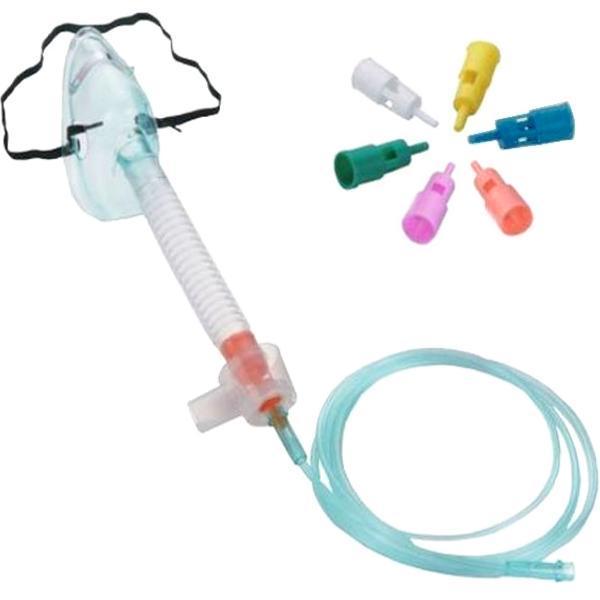 MASCHERA OSSIGENOTERAPIA DI VENTURI - con tubo 2mt - Adulto / Pediatrico