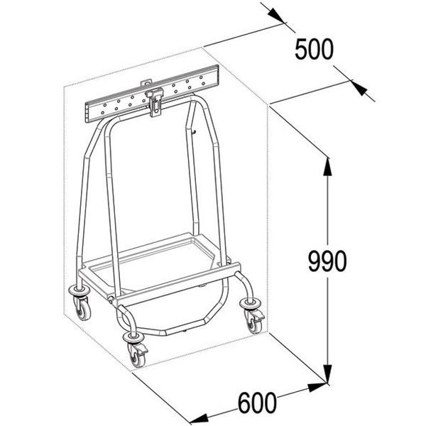 CARRELLO BIANCHERIA CHIUDI SACCO - 70lt - h.99x60x50cm