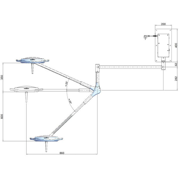 LAMPADA SCIALITICA A LED PENTALED 12 - 50.000 lux - 5000°K - potenza 119W - parete