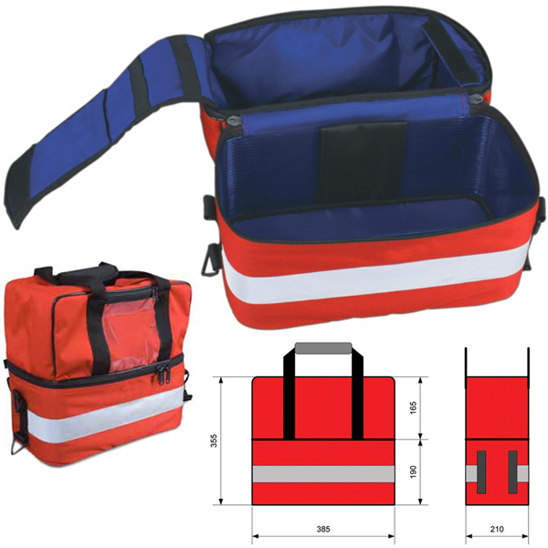 BORSA EMERGENZA SOCCORSO MULTIUSO EXTREME 840 - 38,5x21xh.35,5cm - vuota - rossa