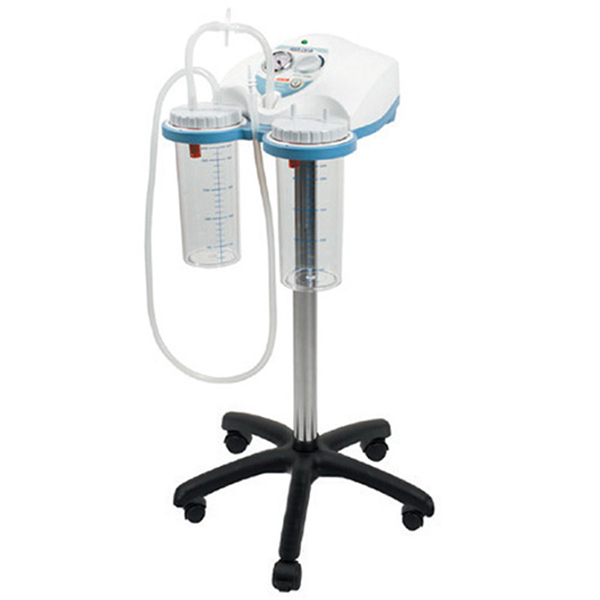 ASPIRATORE CHIRUGICO SU CARRELLO SUPERVEGA BATTERY a pedale - 230V - 2x2lt - 36 l/min