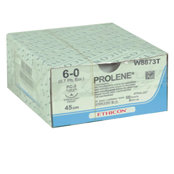 SUTURA MONOFILAMENTO ETHICON PROLENE NON ASSORBIBILE in polipropilene - 6/0 ago 16mm - 45cm - conf.24pz