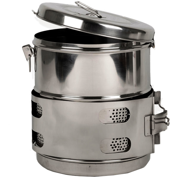 CESTELLO DRUM PER STERILIZZAZIONE in acciaio inox - autoclavabile - Ø190xh.240mm