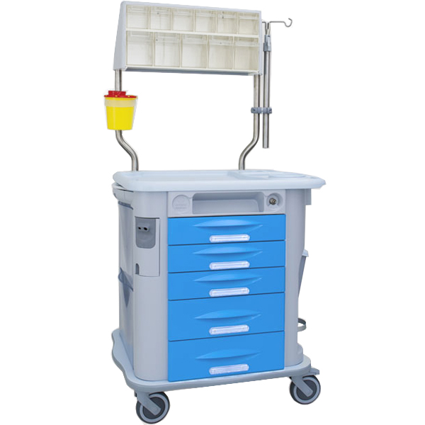CARRELLO MULTIFUNZIONE SU RUOTE AURION TERAPIA - 77,5x71xh.92cm - azzurro