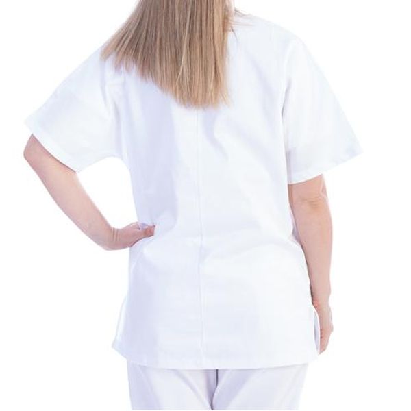 CASACCA DOTTORE MEDICO INFERMIERE UNISEX - cotone 60% - bianca - varie misure
