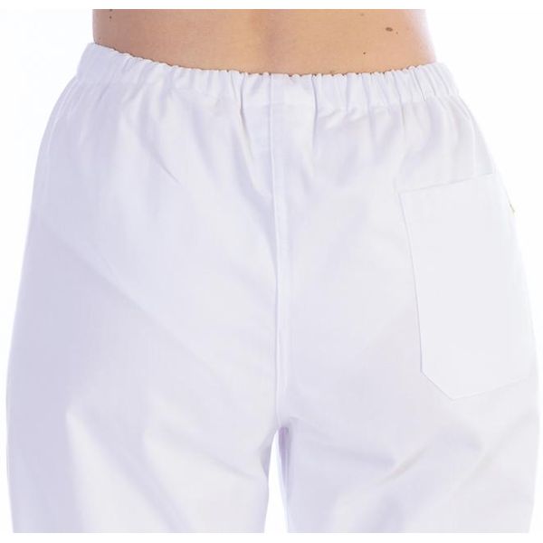 PANTALONE DOTTORE MEDICO INFERMIERE UNISEX in misto cotone - bianco - varie misure