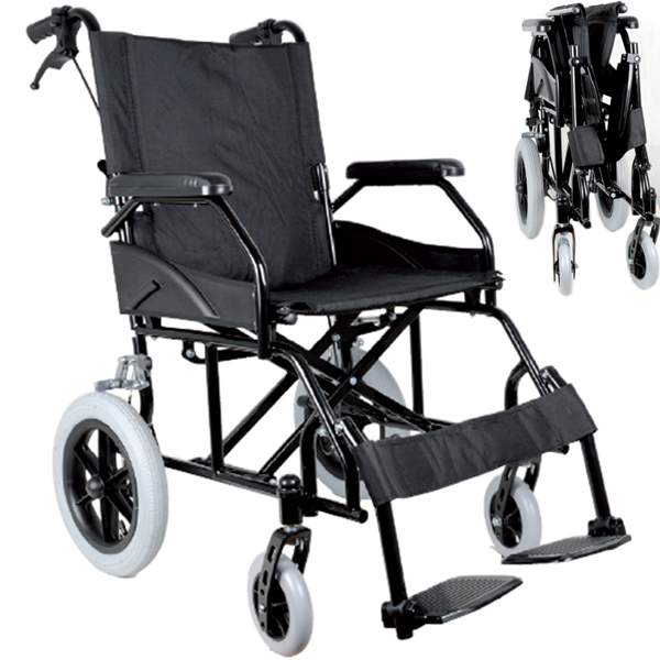 SEDIA A ROTELLE / CARROZZINA DA TRANSITO PIEGHEVOLE PER DISABILI - larghezza max 63cm 