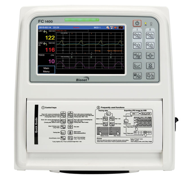 CARDIOTOCOGRAFO MONITOR FETALE FC1400 - gemellare - display 7" Touch Screen