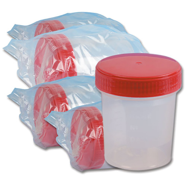 CONTENITORE URINE MONOUSO GRADUATO STERILE imbustato singolarmente - 120ml - conf.250pz