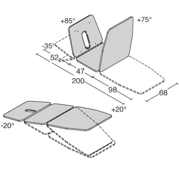 LETTINO ELETTRICO MULTIFUNZIONE THER con Trendelenburg - 200x68xh.47:97cm - portata 200kg - blu