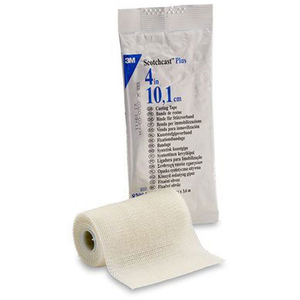 BENDA GESSATA IN FIBRA DI VETRO CON RESINA POLIURETANICA SCOTCHCAST 3M - 10cmx3,65m - bianco - Conf.10pz