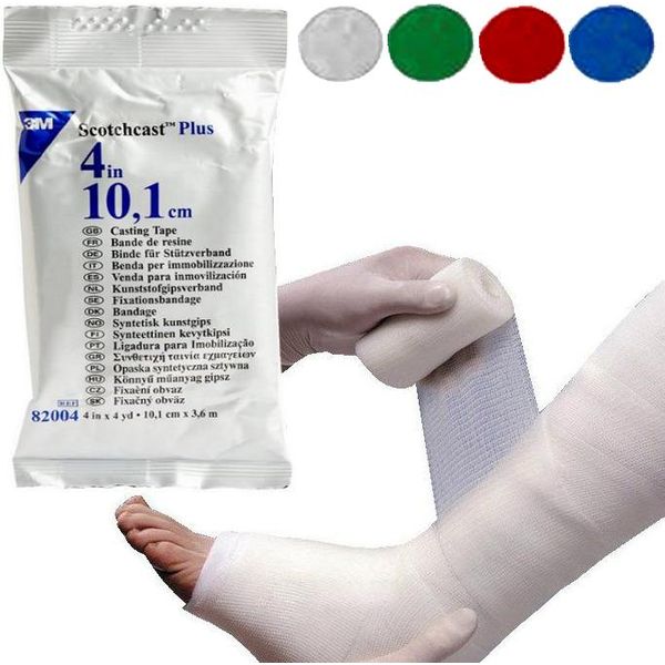 BENDA GESSATA IN FIBRA DI VETRO CON RESINA POLIURETANICA SCOTCHCAST 3M - 10cmx3,65m - vari colori - Conf.10pz