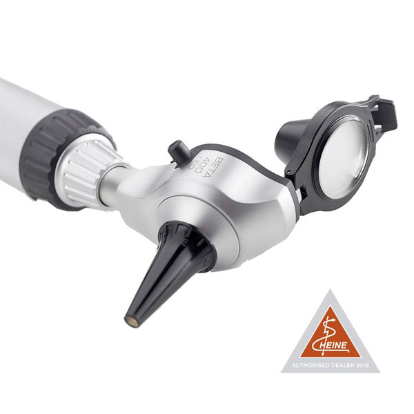 OTOSCOPIO F.O. HEINE BETA 400 LED - in metallo - con 4 speculum riutilizzabili, 5 speculum monouso, base ricarica e astuccio