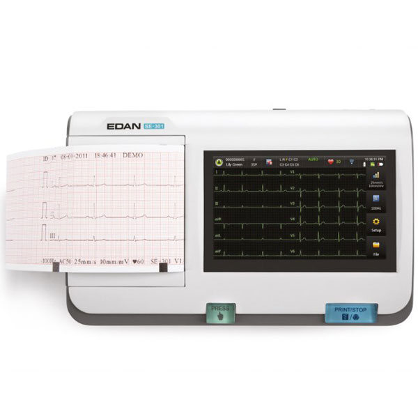 ELETTROCARDIOGRAFO / ECG EDAN SE-301 12 DERIVAZIONI - 3 canali - display Touch Screen a colori - interpretativo