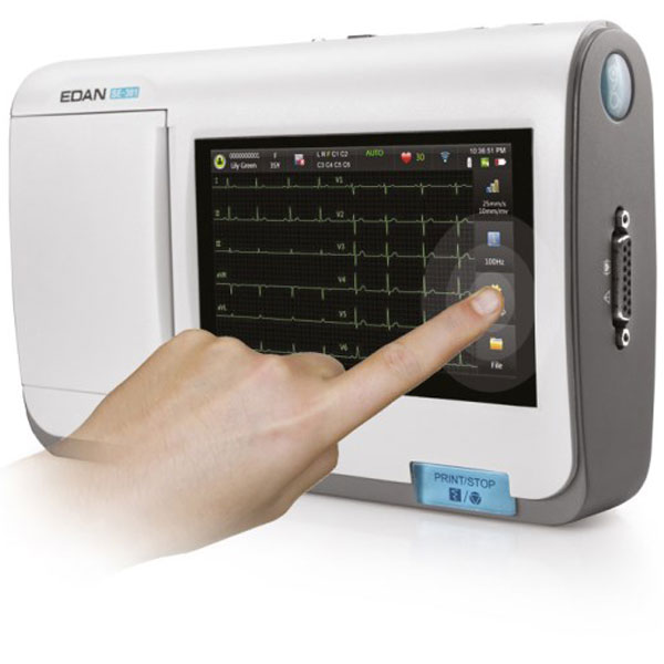 ELETTROCARDIOGRAFO / ECG EDAN SE-301 12 DERIVAZIONI - 3 canali - display Touch Screen a colori - interpretativo