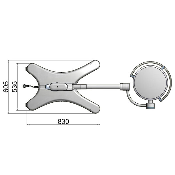LAMPADA SCIALITICA A LED PENTALED 30E - 130.000 lux - 5000°K - potenza 299W - su carrello con batteria