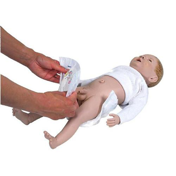 MANICHINO SIMULATORE NEONATO DIDATTICO PER ASSISTENZA NEONATALE - peso 2,7kg - altezza 52cm - maschio