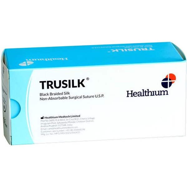 SUTURA MULTIFILAMENTO NON ASSORBIBILE TRUSILK - SETA col. NERO - conf. 12pz - vari calibri e misure